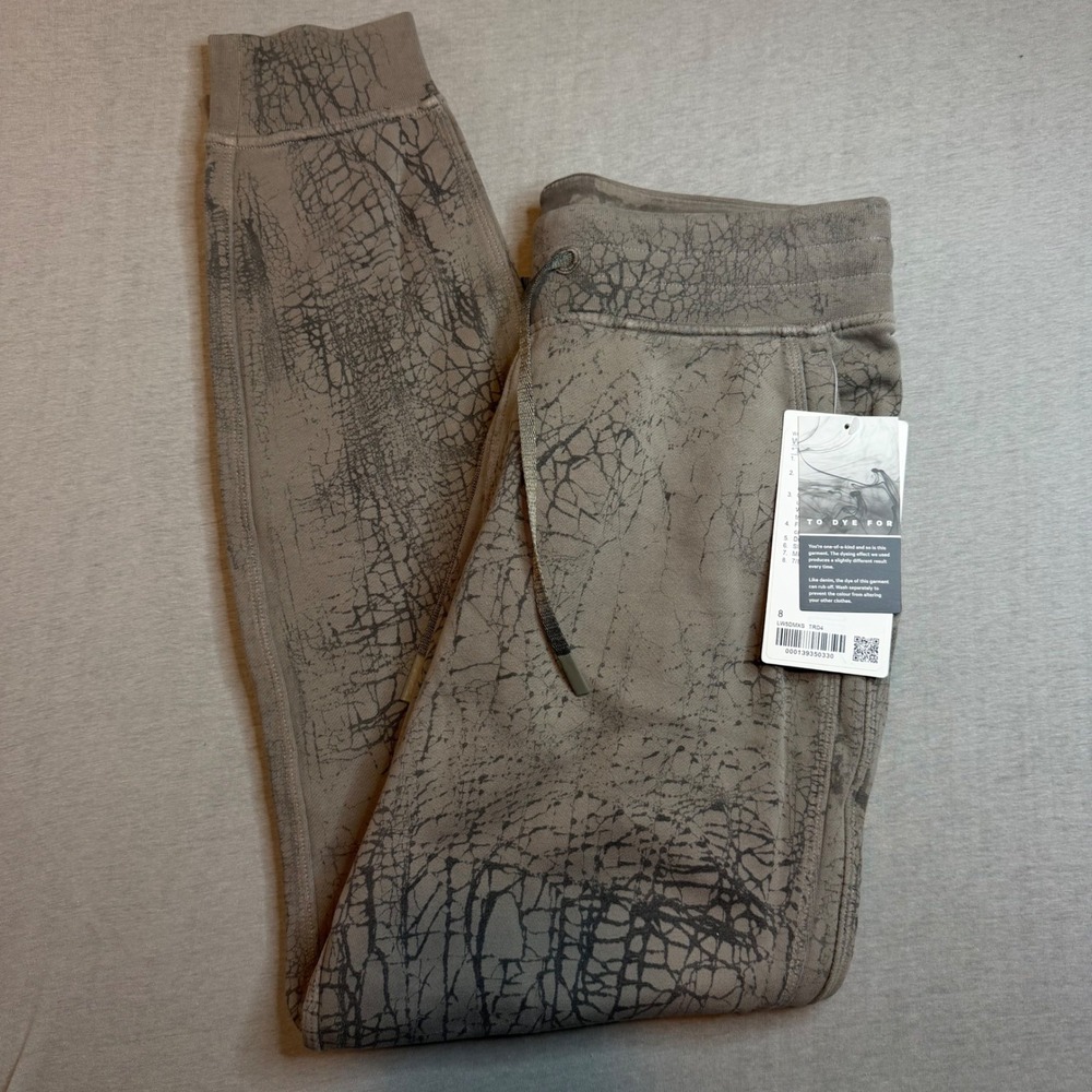 Lululemon Warm Down Jogger 7/8 To Dye For Marble Dye‎ Truffle LW5DMXS Size 8
